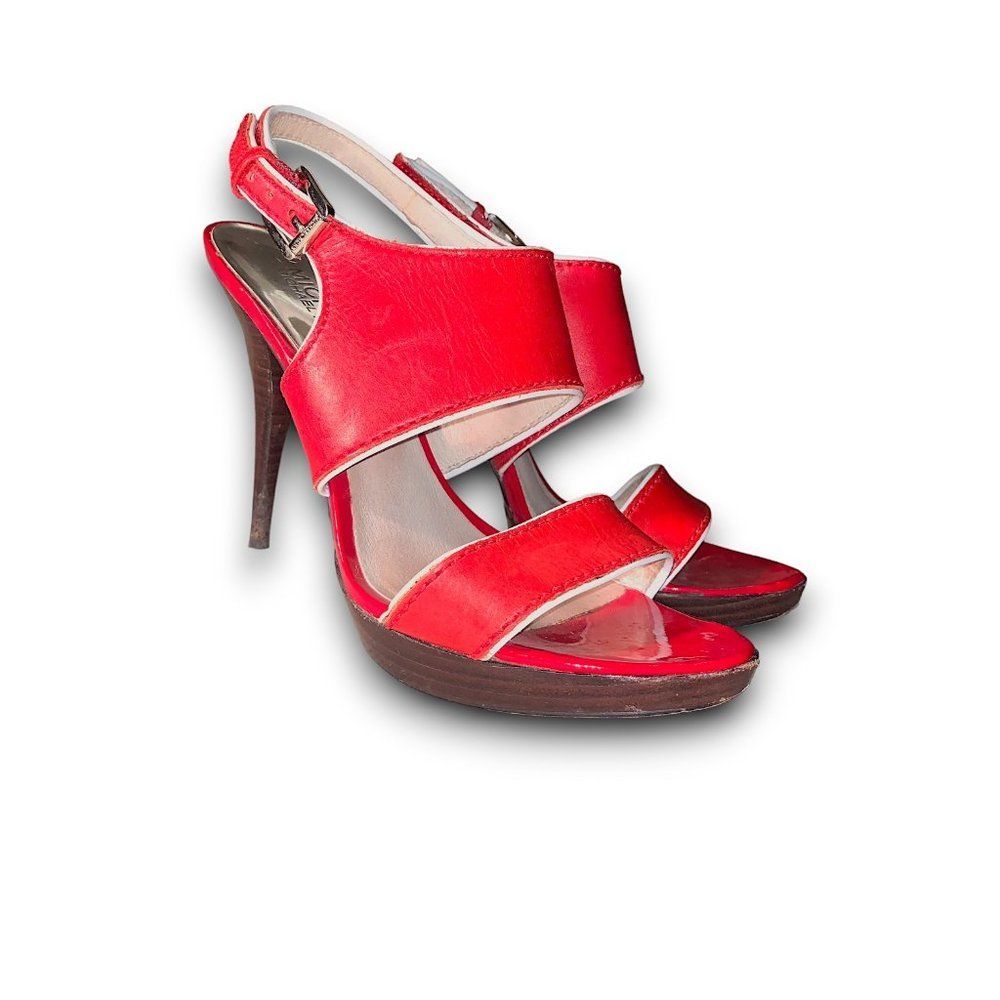 Michael Kors Red Stiletto Open Toe Pumps (6M)